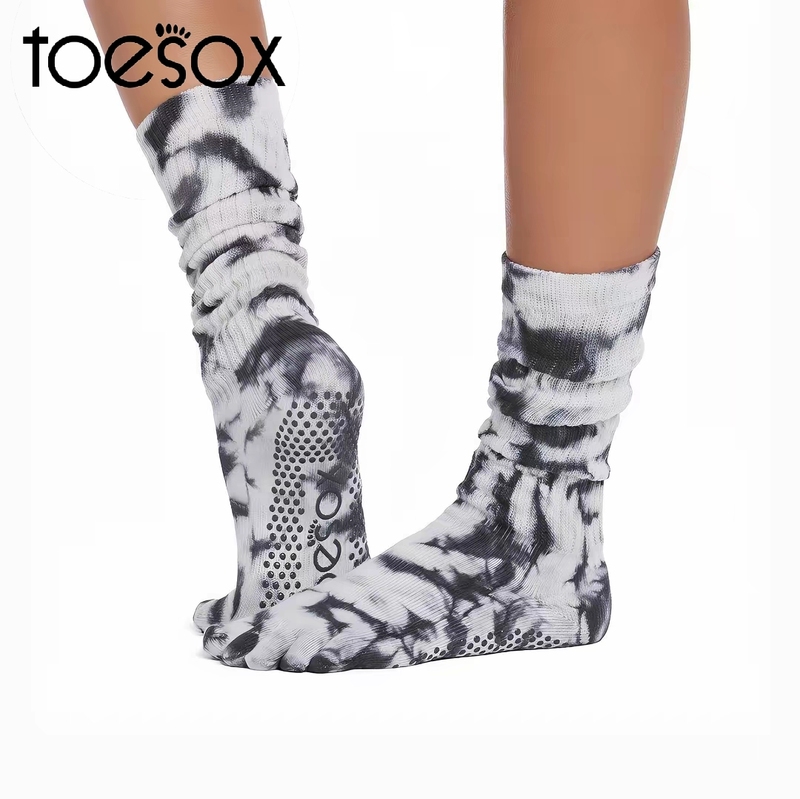 Toesox Genuine Product - New Five-Toe Non-Slip Socks, Mid-Length Slouch Socks, Yoga, Pilates, Dance Training Socks for Women Toesox Genuine Product - New Five-Toe Non-Slip Socks, Mid-Length Slouch Socks, Yoga, Pilates, Dance Training Socks for Women