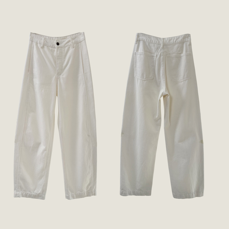 White Straight-Leg Jeans, Summer Thin High-Waisted Loose Fit, Slimming 2026 New Wide-Leg Pants