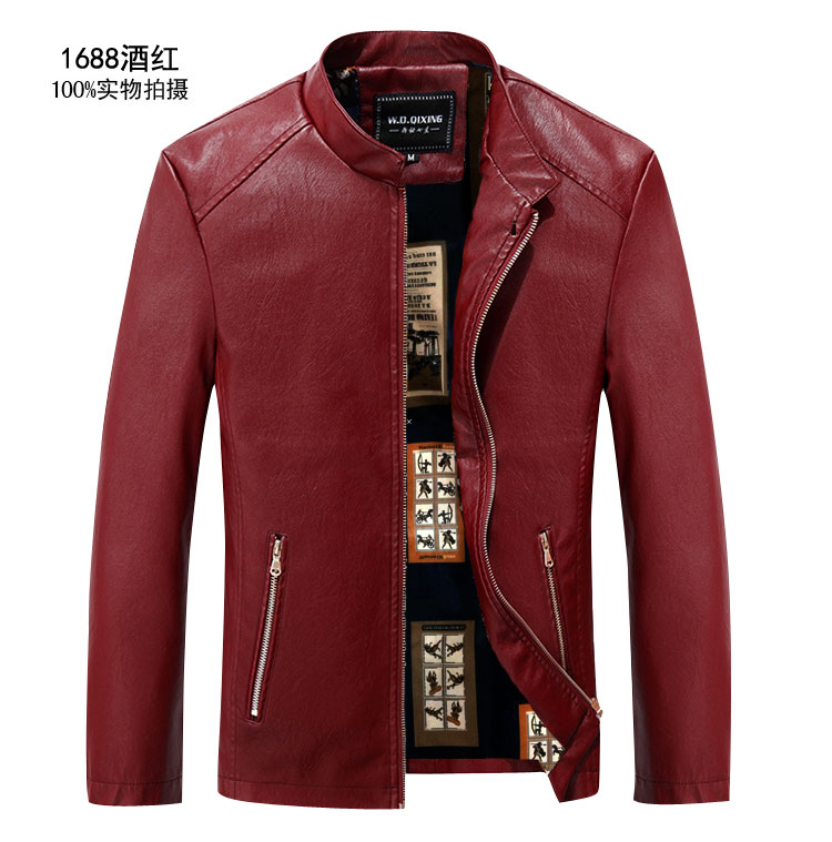 Đặc biệt hàng ngày nam Hained leather 2017 thời trang Cổ áo mỏng áo khoác da nam trẻ trung áo khoác nam áo kaki nam