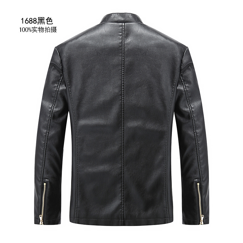 Đặc biệt hàng ngày nam Hained leather 2017 thời trang Cổ áo mỏng áo khoác da nam trẻ trung áo khoác nam áo kaki nam