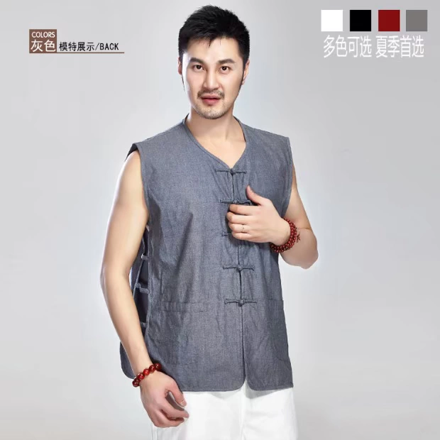 [Đặc biệt hàng ngày] giẻ cotton Tang phù hợp với áo vest nam trung niên mồ hôi vest Trung Quốc áo len nam áo lót nam sát nách