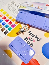 Russian White Night master-level artist-level watercolor paint full block solid 12-color 21-color iron box set