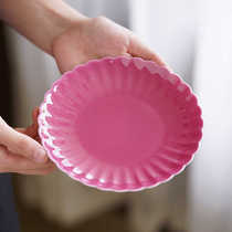 Jingdezhen ceramic pot tea tray with gradient rouge water glaze chrysanthemum petal tray rouge red pot tea tray