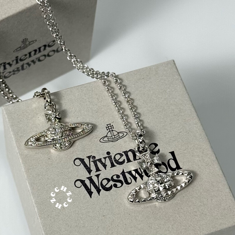 Vivienne Westwood Saturn Queen Mother Brooch Pearl Necklace Bracelet Clavicle Chain