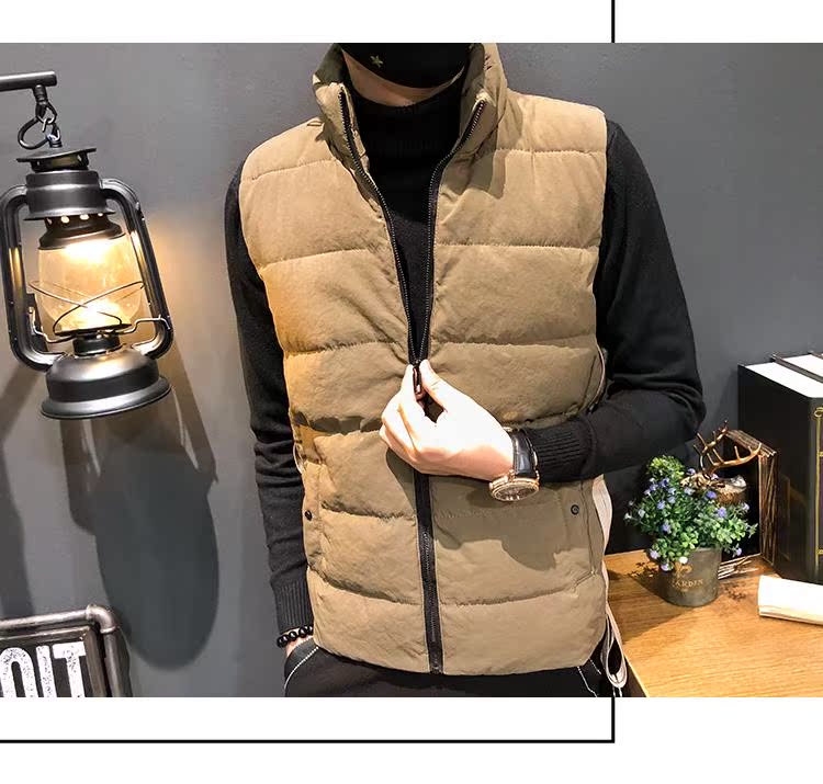 Vest nam mùa đông Phiên bản Hàn Quốc của xu hướng mùa thu và mùa đông ngắn dày lên xuống vest áo gile