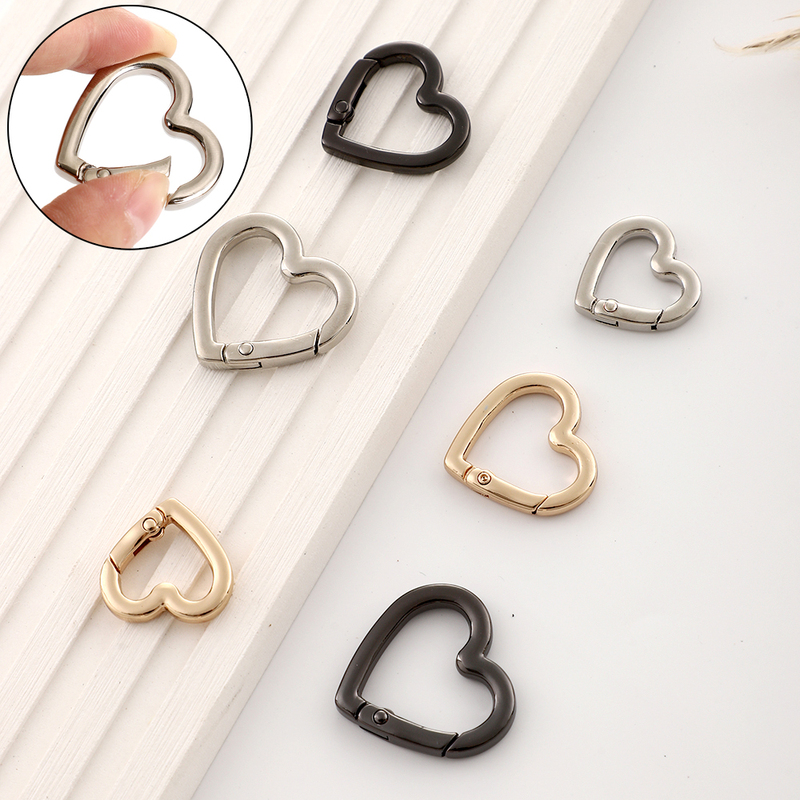 Heart-Shaped Spring Ring, Heart-Shaped Spring Clasp, Bag Crossbody Extension Ring, Keychain Pendant, DIY Decorative Hardware Accessories