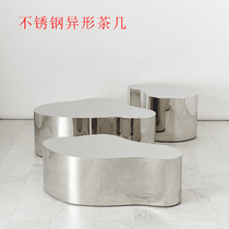 Light extravagant profiled stainless steel mirror silver color combined tea table room Dining Room Tea Table Creative Personality Coffee Table