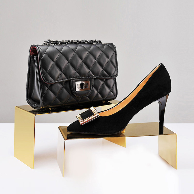 Shoe shop shoe rack display rack stainless steel shoe bag rack display props bag holder shop commercial bag shelf shoe holder