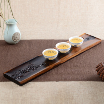 Small tea tray ebony tea tray single office home mini rectangular simple whole bamboo small dry bubble