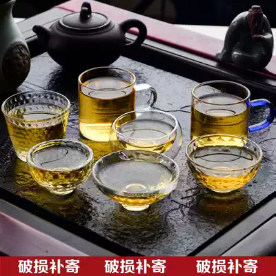  Handmade heat-resistant glass small water cup, tea cup, smell cup, Kung Fu tea cup, small handle cup, double-layer cup