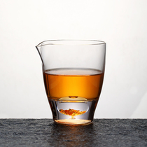 Heat-resistant glass Tibetan gold Road cup tea sea thickened average cup pure gold foil kung fu tea set transparent New