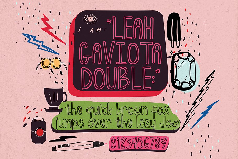 创意趣味字体 Leah Gaviota Script设计素材模板