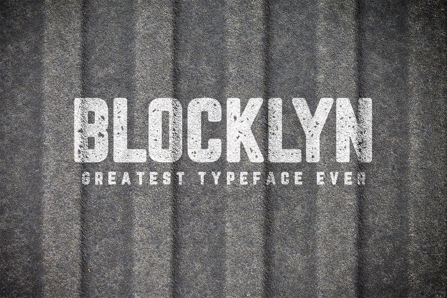 黑体广告体字体 Blocklyn Font Family + Mockups设计素材模板