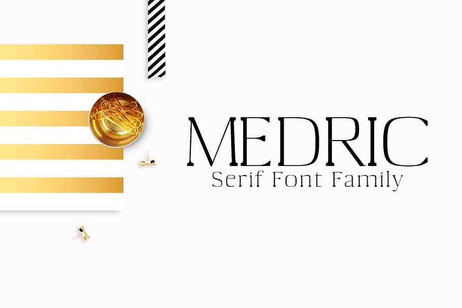 漂亮的衬线字体 Medric Serif 4 Font Family设计素材模板