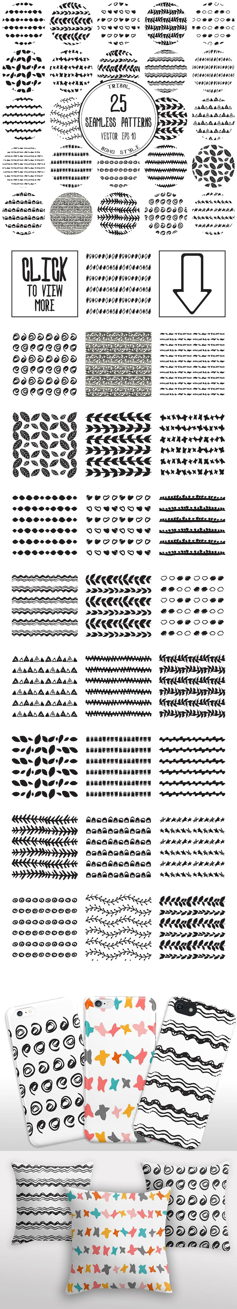 25种好用的矢量图案花纹纹理素材套装[EPS]设计素材模板