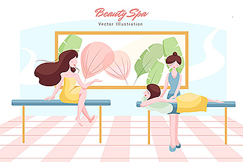 美容SPA主题矢量插画素材v4 Beauty Spa Vector Illustration