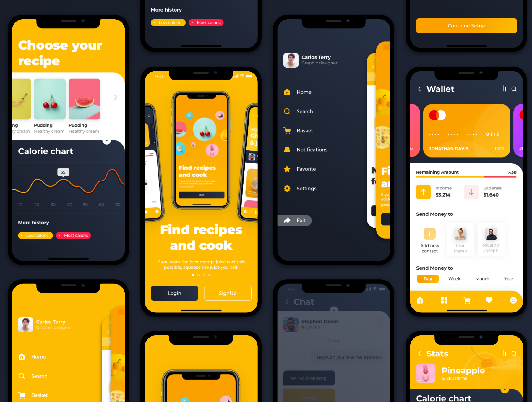 在线美食商店线上订餐APP UI KIT 套装下载[Sketch]设计素材模板