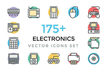 175+电子图标素材 175+ Electronics Vector Icons