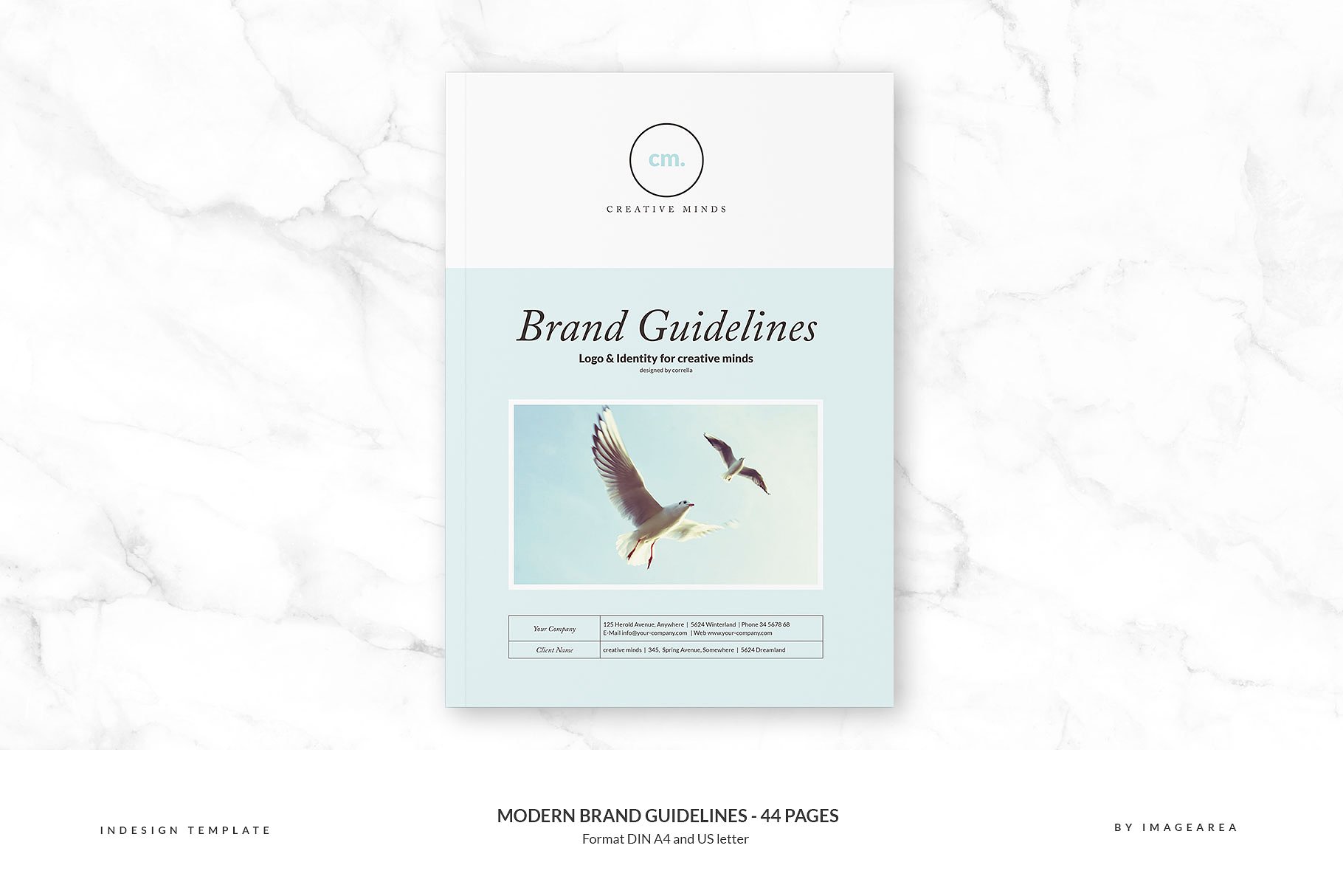 杂志画册现代品牌模板 Modern Brand Guidelines – 44 pages设计素材模板