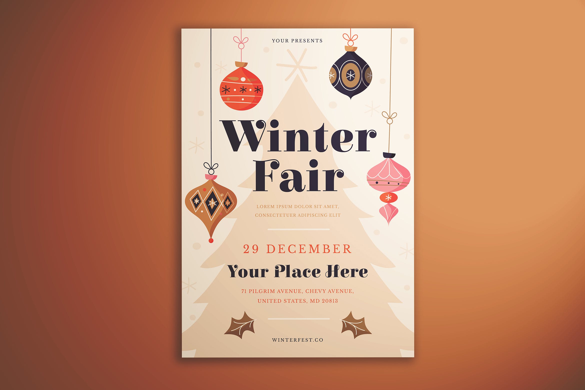 冬季博览会传单设计模板 Winter Fair Flyer设计素材模板