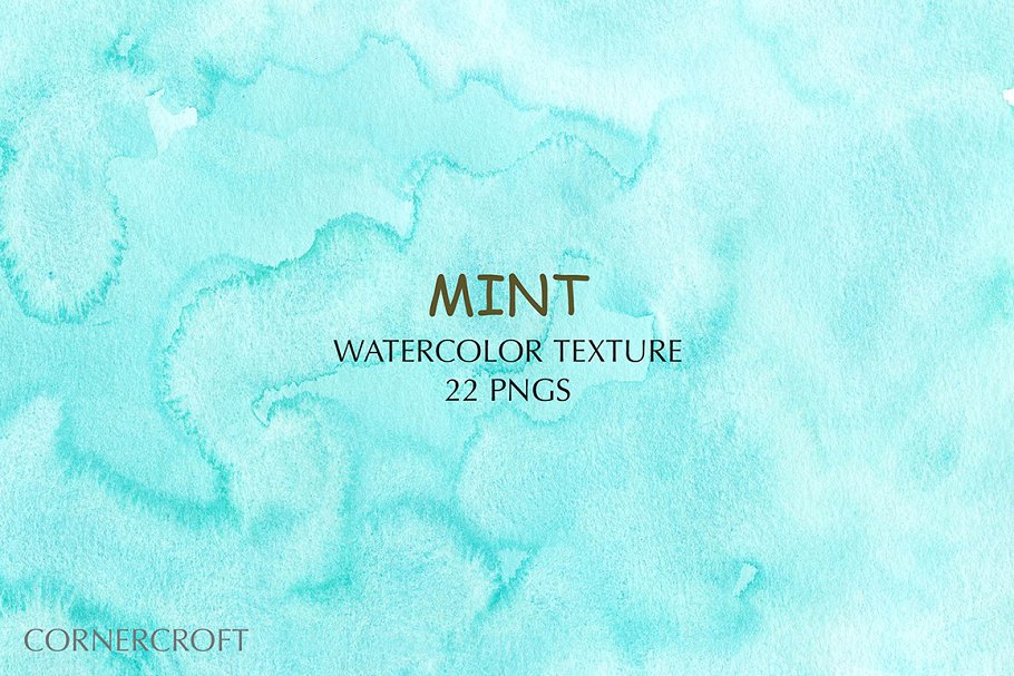 薄荷水彩绿松石肌理纹理 Watercolor Mint Turquoise Texture设计素材模板