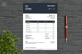 企业服务清单发票票据设计模板 Professional Invoice Template