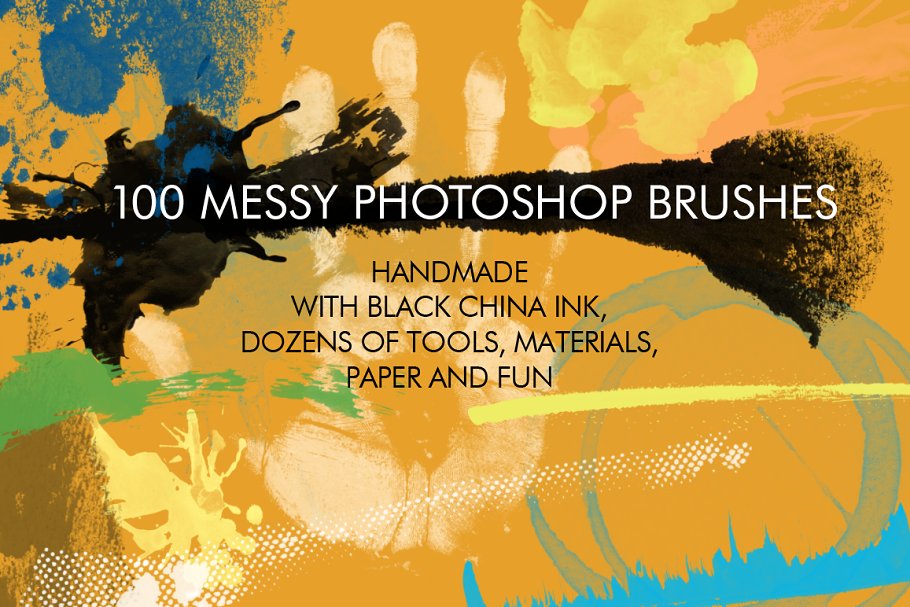 100个凌乱的Photoshop笔刷 100 Messy Photoshop Brushes设计素材模板