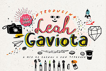  创意趣味字体 Leah Gaviota Script 