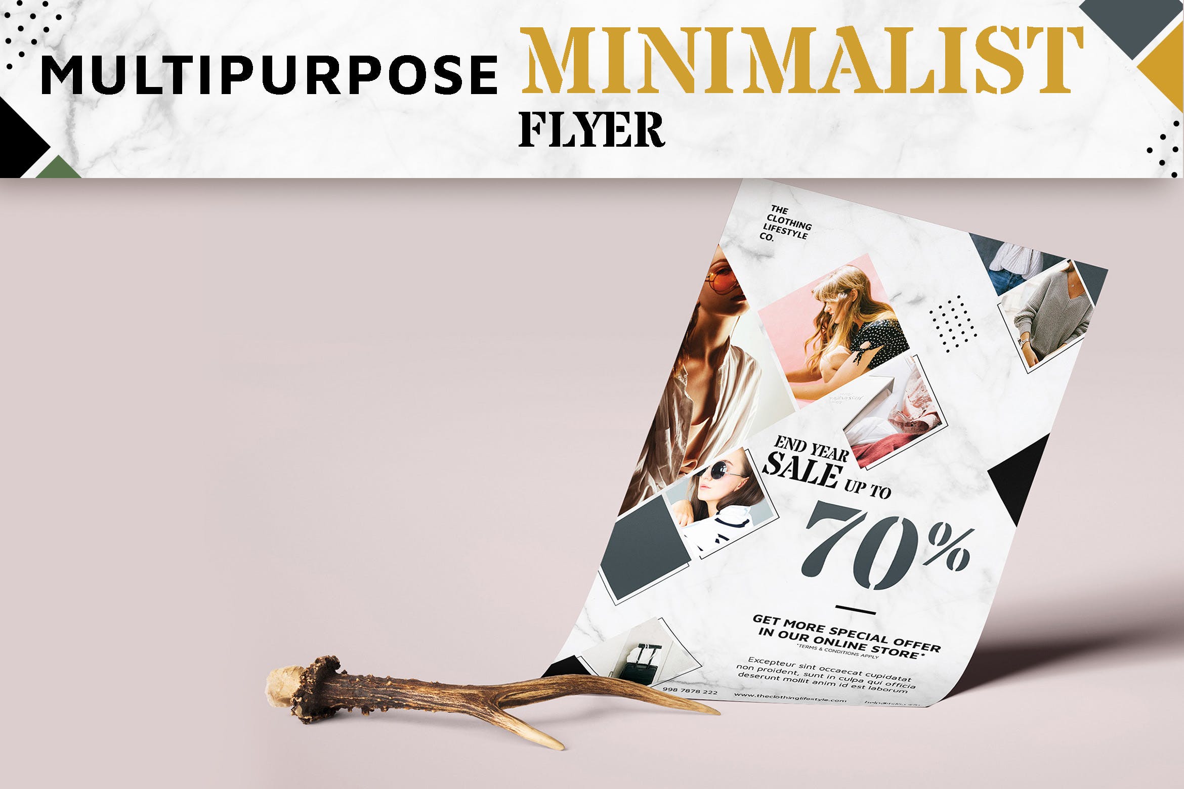 多用途极简设计风格促销传单模板 Multipurpose Minimalist Flyer设计素材模板