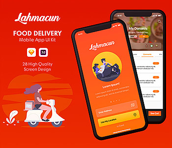  外卖美食送餐类APP UI KIT 套装app设计sketch移动ui下载[Xd,Sketch] 