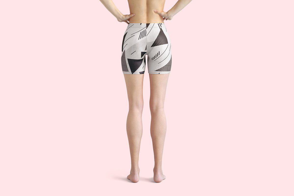 服装样机遍布印花短裤安全裤花纹设计展示下载[PSD]设计素材模板