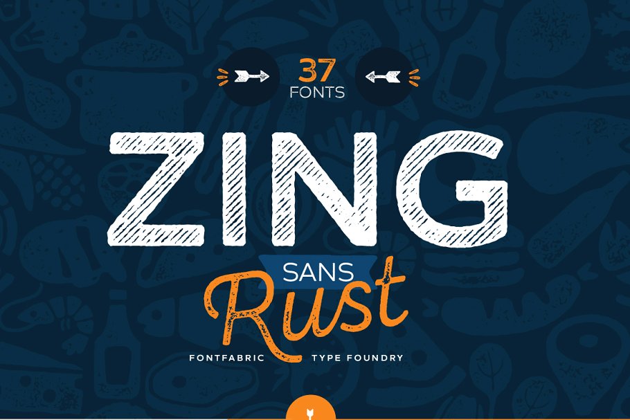 创意字体个性设计 Zing Sans Rust设计素材模板