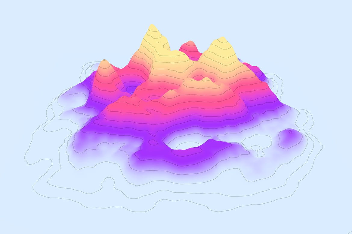 山脉轮廓线几何图形矢量背景素材 Landscape Elevation Map Backgrounds设计素材模板