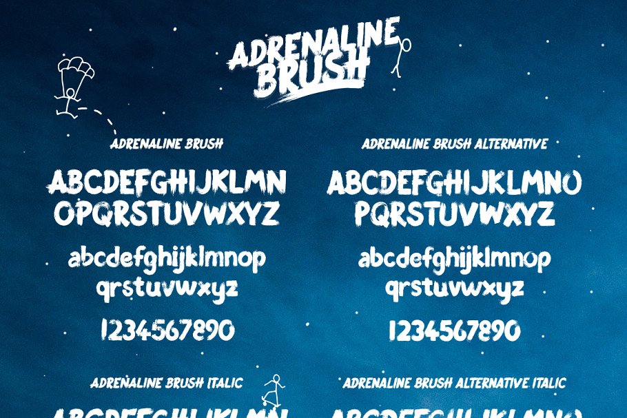 手写笔刷字体 Adrenaline Brush Typeface设计素材模板