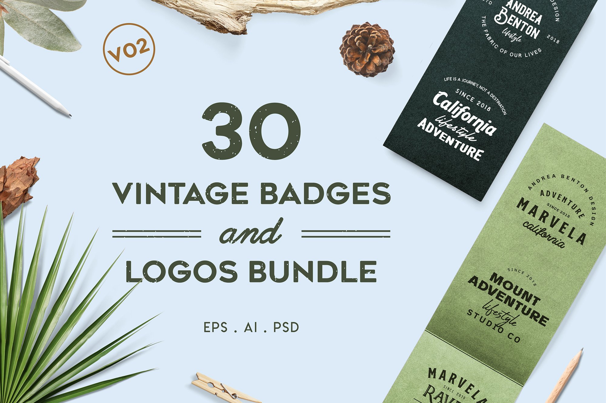 经典logo平面素材模板 Vintage Badges and Logos Bundle V02设计素材模板