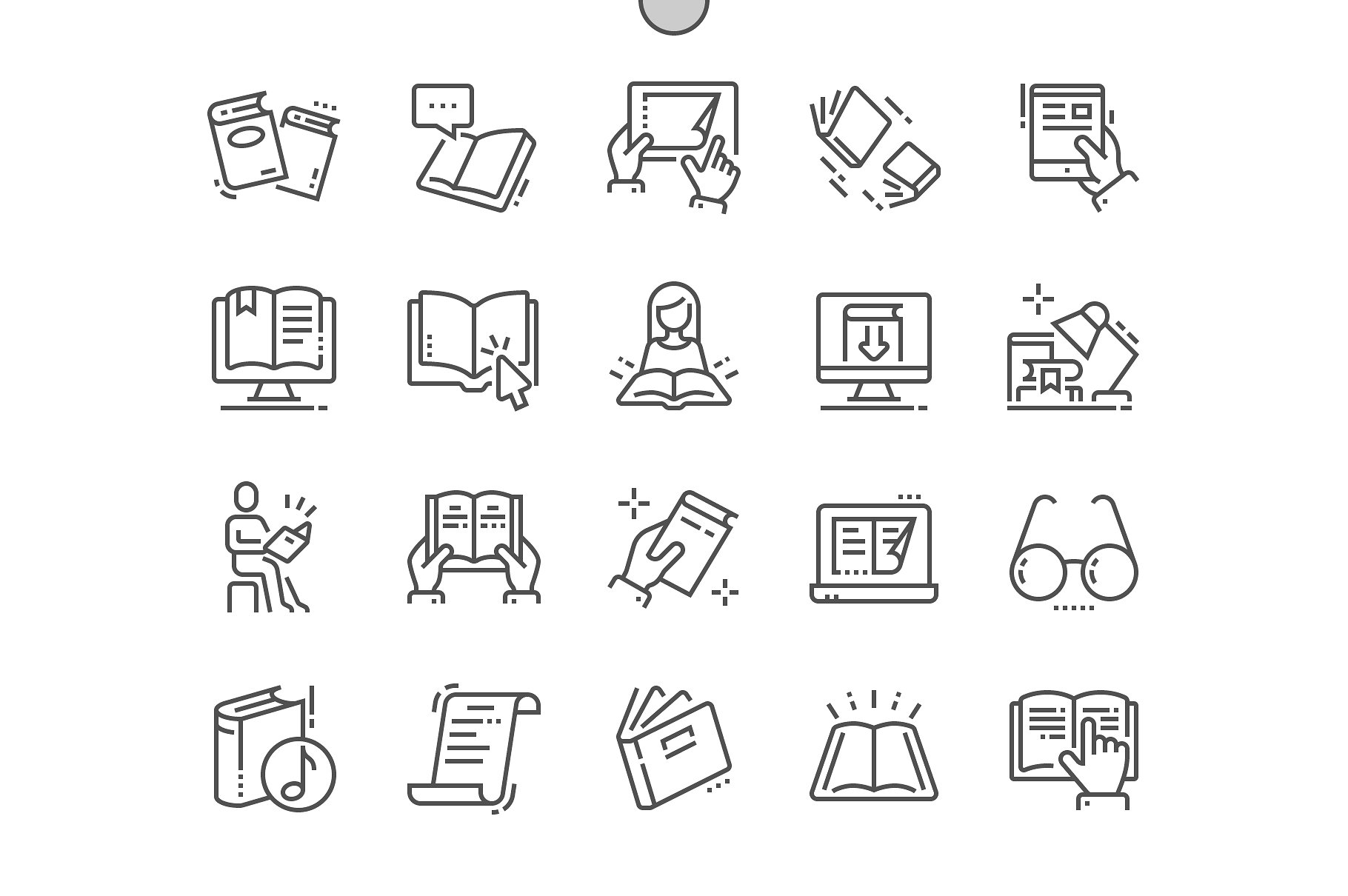 Reading Line Icons 阅读线型图标 设计素材模板