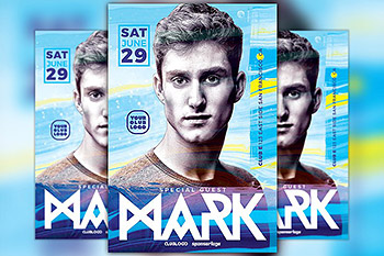 海报广告音乐俱乐部派对宣传模板 DJ Mark Club Party Flyer Template