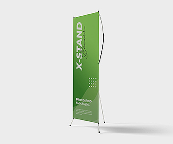 X展架海报设计展示样机下载（PSD）