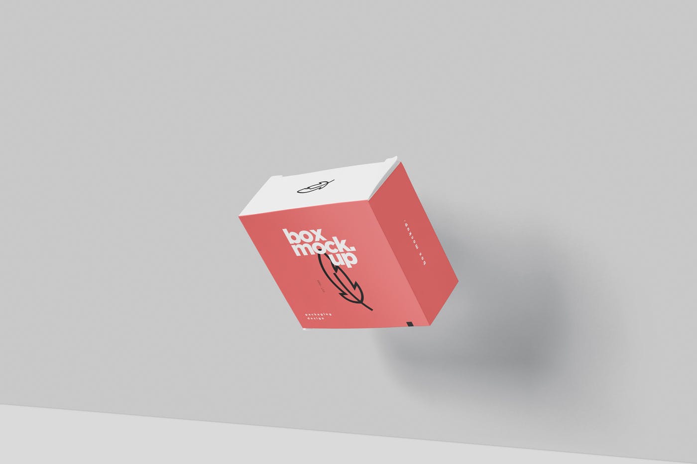 扁平方形包装盒外观设计效果图样机 Box Mockup – Square Slim Size设计素材模板