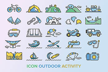 户外野营活动图标 48 Outdoor Activity Icon