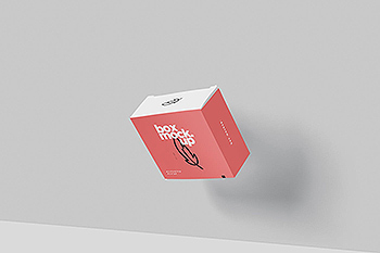 扁平方形包装盒外观设计效果图样机 Box Mockup – Square Slim Size