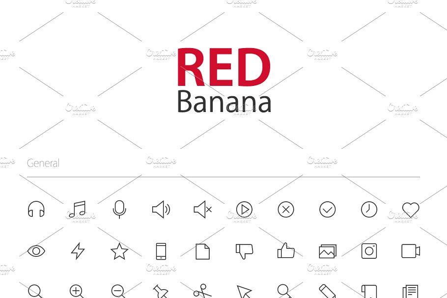 ui通用图标 3800+ RED Banana Icons设计素材模板