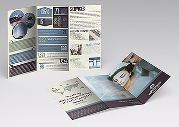 信息图表类型商业宣传三折页传单设计模板 Infographic Business Trifold Brochure Templ