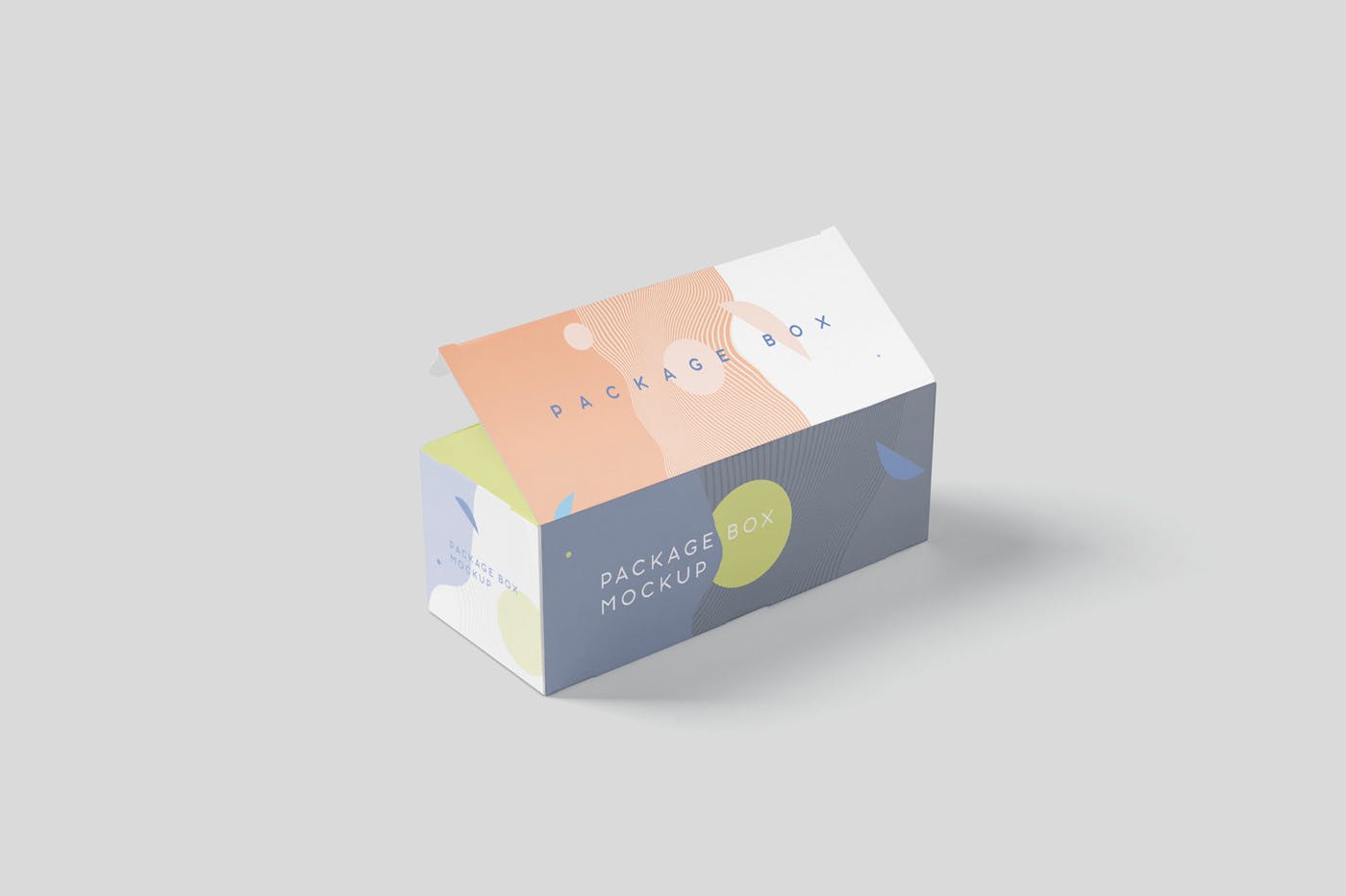 宽矩形包装盒外观设计效果图样机 Package Box Mock-Up Set – Wide Rectangle设计素材模板