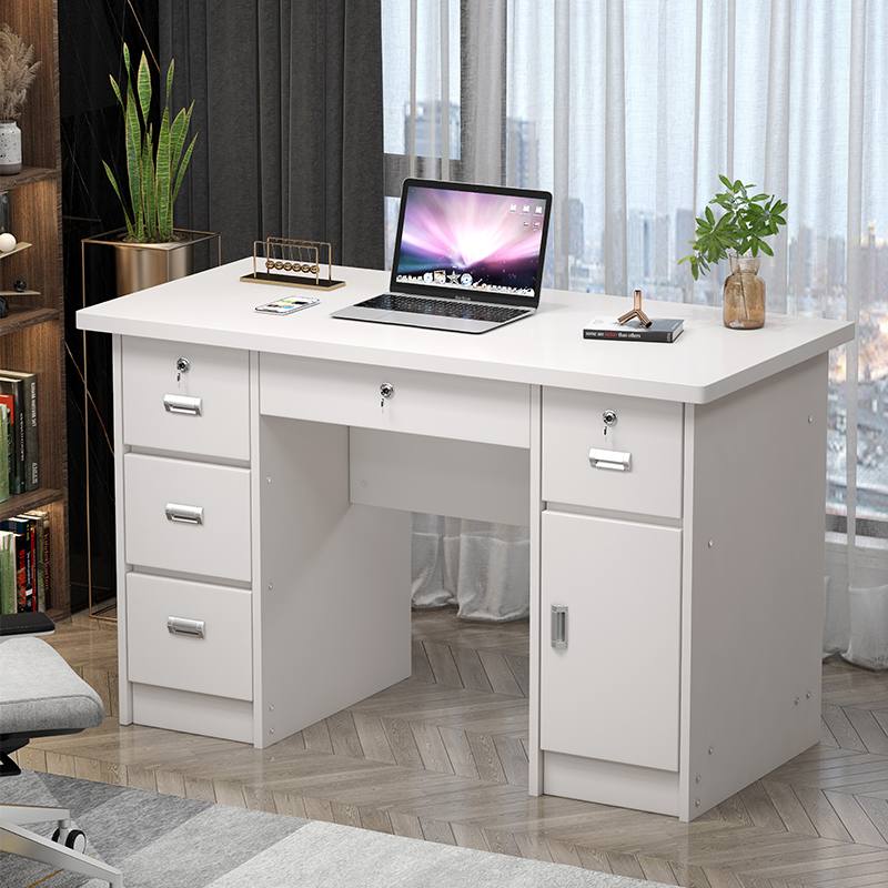 Simple Modern Office Desk for Home Use with Drawer Lock, Office Desktop Computer Desk, Single Student Writing Desk