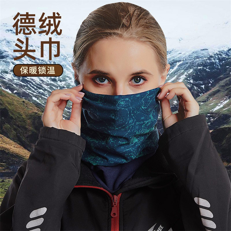 Sports magic headscarf custom logo riding thickened velvet scarf outdoor skiing dust-proof and cold-proof mask