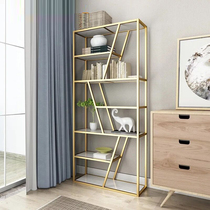 Nordic Solid Wood Multilayer Ground Floor Containing Shelving Shelving Living-room Bedroom Home Iron Art Book Shelf Student Bookcase