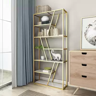 Nordic solid wood multi-layer floor shelf simple living room bedroom household iron book shelf student bookcase