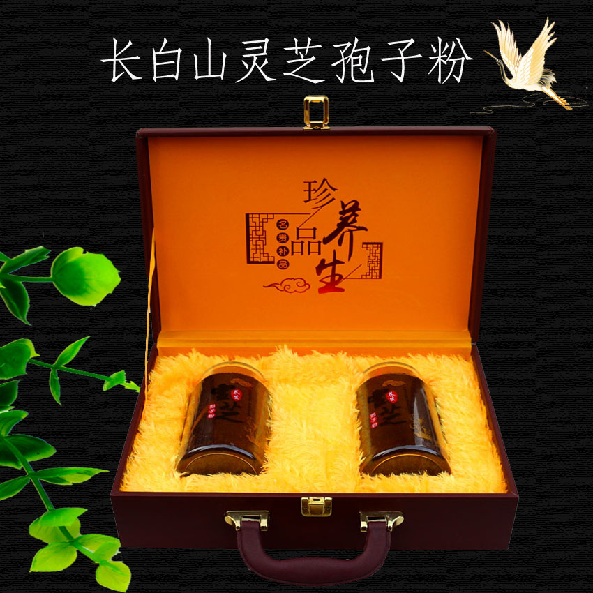 Changbai Mountain Ganoderma lucidum spore powder 500 g authentic head road Ganoderma lucidum spore powder bulk spore powder gift box Linzhi powder