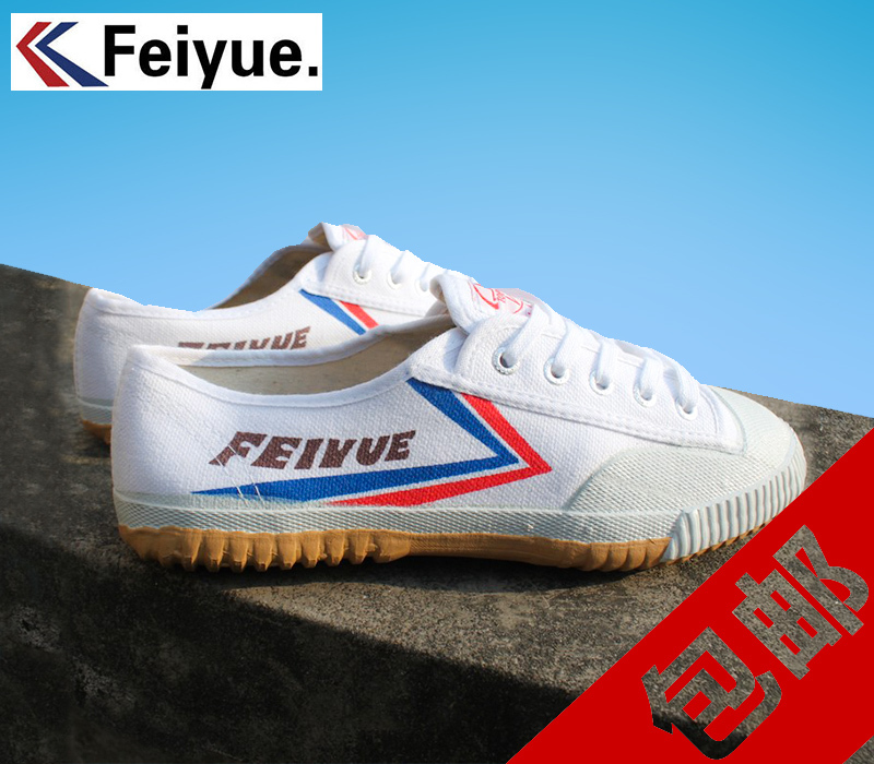 【Double Crown 11-Year-Old Store】Feiyue Shoes Authentic Martial Arts Shoes Fitness Shoes White Classic Taigou Wushu School Canvas Shoes